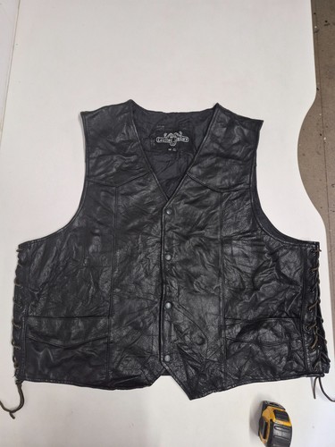 Vintage leather waistcoat - , 54"