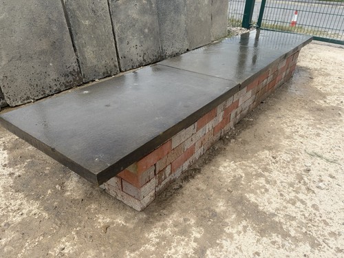 Weathered sawn stone coping - sawn,