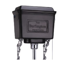 Burlington High Level Aluminium Cistern, White, Black, Brushed, Polished Chrome