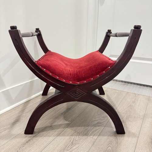 Mahogany curule frame bench - mahogany,