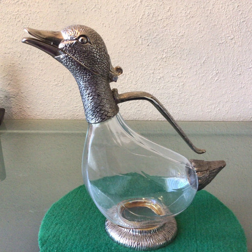 Vintage duck decanter claret - decanter,