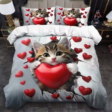 Heart Kitten Cat Love Duvet
