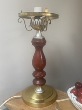 Vintage lamp base turned - lamp, wood
