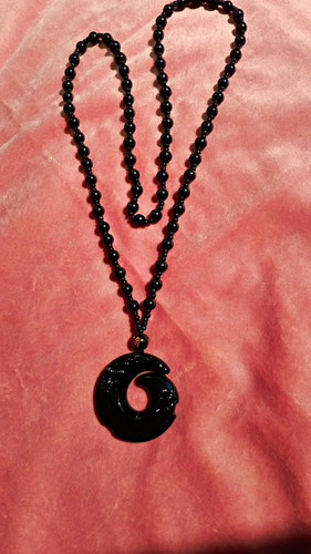 Obsidian carved swirl designed - swirl,