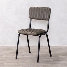 GENUINE LEATHER DINING CHAIR COLOURS STACKING CHAIRS RIBBED RESTAURANT CHAIRS