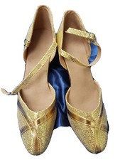 UK4 Latin Salsa Ballroom Glitter Performance Show Dance Shoes 3.5" Heels SALE