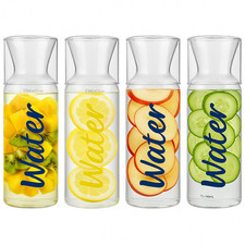 1 Litre Glass Water Bottle with Cup Lid – Premium Borosilicate Bedside Carafe Hy