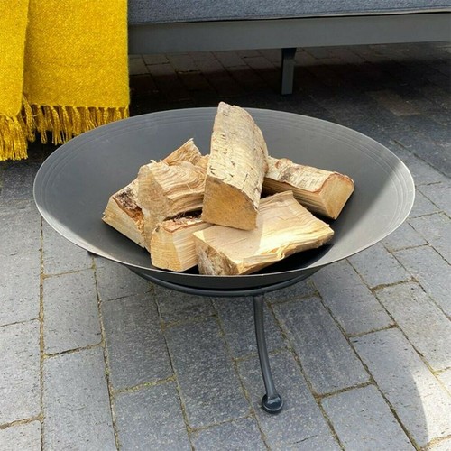 Outdoor black fire bowl 57cm - black,