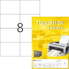 TopStick Universal Labels DIN A4 Self-Adhesive Printable Permanent Address Label