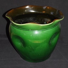 A Large Pottery Watcombe Torquay Jardiniere - Green Dimple - Arts & Crafts