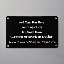 Custom Laser Engravable Anodised Aluminium Metal Plate Sign(100mm x 60mm x 0.5m)