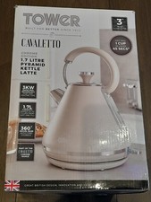Tower Cavaletto Chrome Edition 1.7 Litre Pyramid Kettle Colour Latte