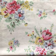 USED Cath Kidston Bouquet Flowers Cream Lightweight Cotton Fabric Assorted Size