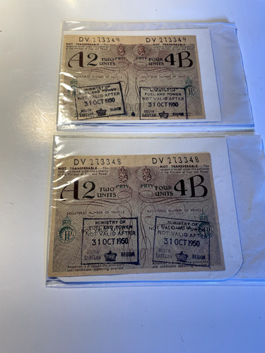 Two petrol rationing - , coupons