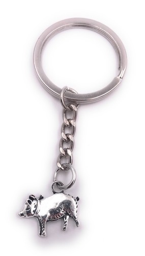 Lucky pig keychain pendant - keychain,