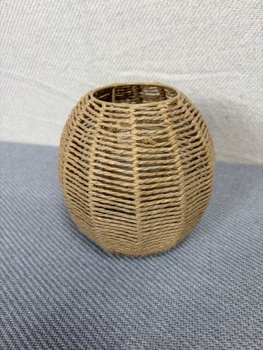 Woven rattan effect small lamp - woven,