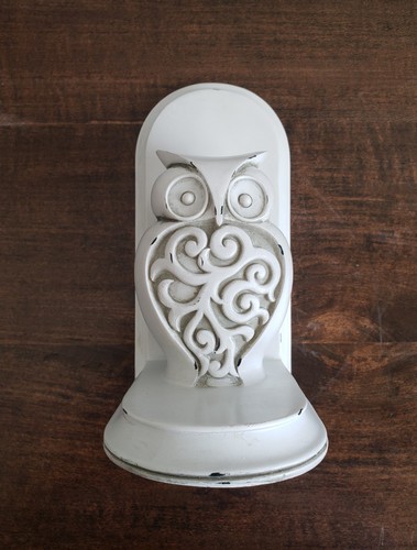 Wooden owl bookend - bookend, painted