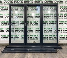 WOODEN BIFOLDING BIFOLDS DOORS EXTERNAL EXTERIOR DOUBLE GLAZED GREY HARDWOOD