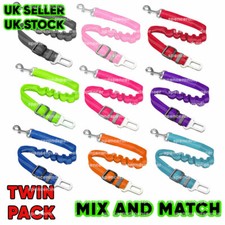 2 PACK Anti Shock Pet Dog Car Seat Belt Clip Bungee Lead Vehicle Safety Harness