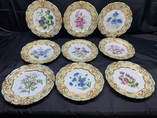 Set of 9 Designs ~ Antique Ed Honore "FLORAL" Champroux Allier ~ Cabinet Plates