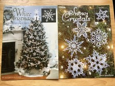 Crochet snowflakes, 2 x leisure arts booklets, white Christmas, snow crystals