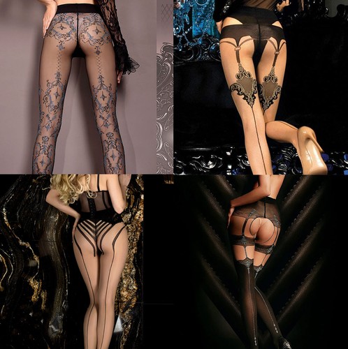 Patterned and seamed tights - tights, in
