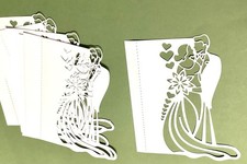 6 White Bride & Groom Wedding Die Cuts -ideal wedding cards  & invitations