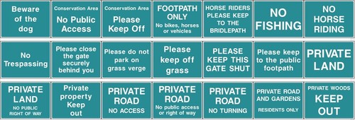 Large private property signs - private,