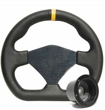 250mm Black Leather Steering Wheel + Boss fits Vauxhall Vectra A 2.0i GT 88-95