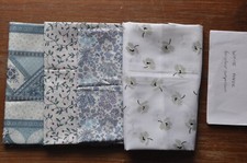 LJ5487 Pack of 4 Fat Quarters for Craft Patchwork Applique - Blue and Mauve