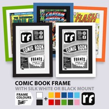 Comic Book Picture Frame Black White & Colours - Wood Frame + UV & Insert Option