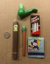 VINTAGE 1980's Erasers x 5 SMOKING Mixed Pack Pipe Cigar Lemon Co etc Ex. Cond.