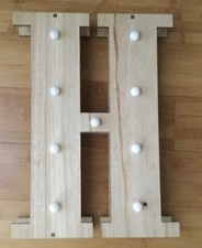 Next Replacement LED Warm White Wooden Lit Letter "H" - Lit Letter Wall Plaque
