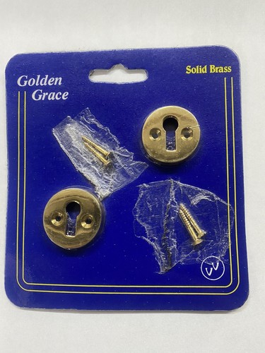 Pair solid brass escutcheon - pair,