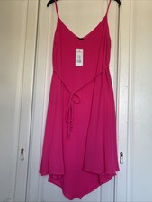 Bright Pink Asymmetrical Hem