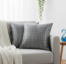Grey Silver Damask Cushion