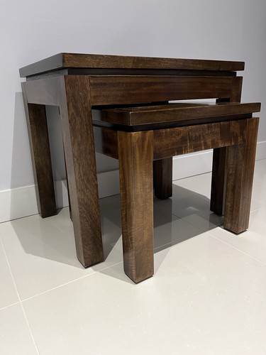 Solid wood nest tables - 2,
