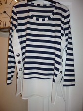 Peruzzi blue & white stripe top size 40 - great casual top