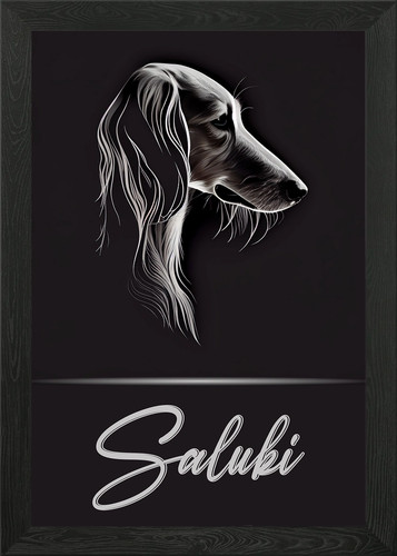 Saluki portrait framed wall - saluki,