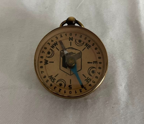 Vintage brass pocket compass - vintage,