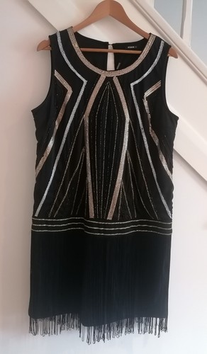Black gold sequin - fringe, 1920