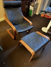 2 IKEA POANG Leather Covered