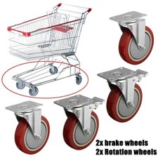 4x Heavy Duty Metal Castor