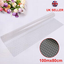 Hot 100m X80cm White Dot Cellophane Roll Florist Craft Film Plain Wrap Hamper UK