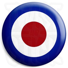 Mod RAF Roundel Target - 25mm Parka Lapel Scooter Button Pin Badge