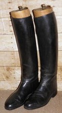 Maxwell English Made Black Leather Riding Boots & Wooden Trees UK Size 6