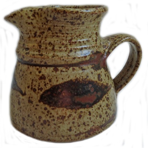 Studio pottery brown leaf - brown,