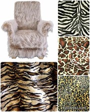 Faux Animals Fur Fabric Adult Chair Armchair Zebras Giraffes Leopards Tigers Cow