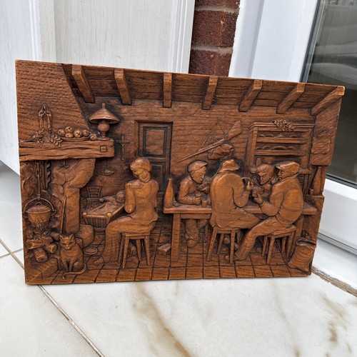 Hand carved signed - signed, wall