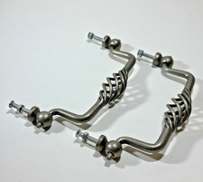 Pair of Antique / Vintage Birdcage Twisted Metal Drawer Drop Handles Kitchen